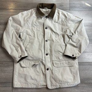 L.L. Bean Cream and Brown Military Field Jacket